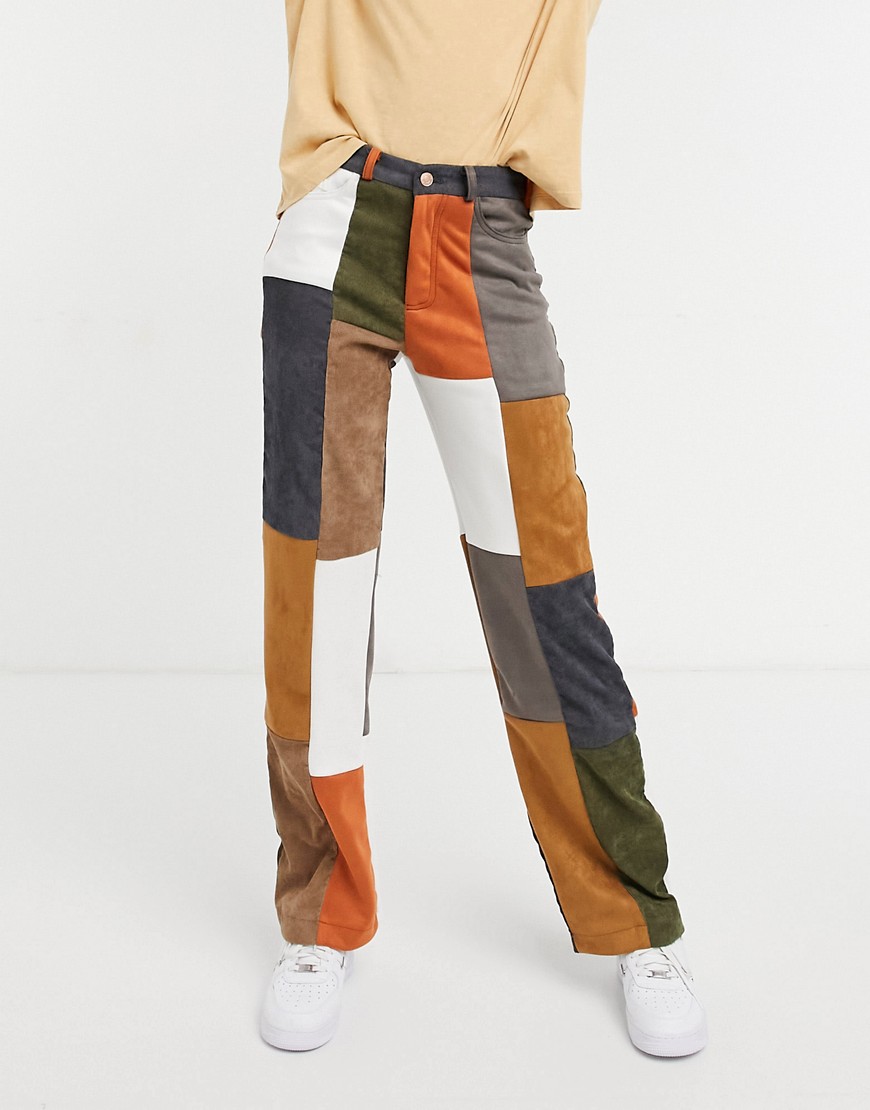 Jaded London - Jeans met wijde pijpen van denim patchwork, deel van combi-set-Meerkleurig