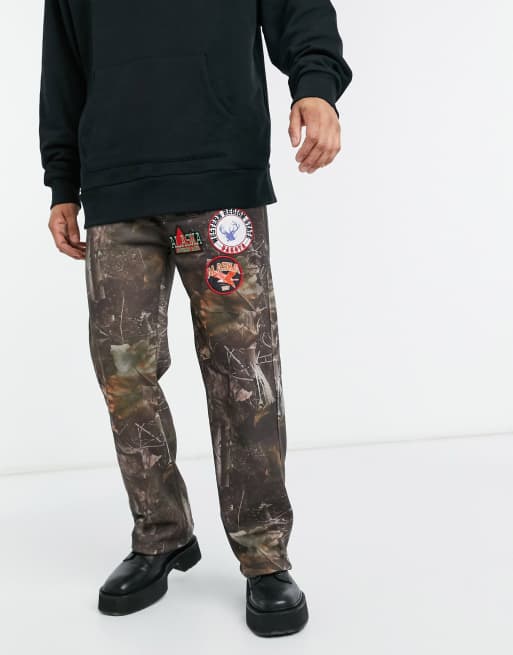 Jaded London joggers with badges in woodland print, 3 of 4