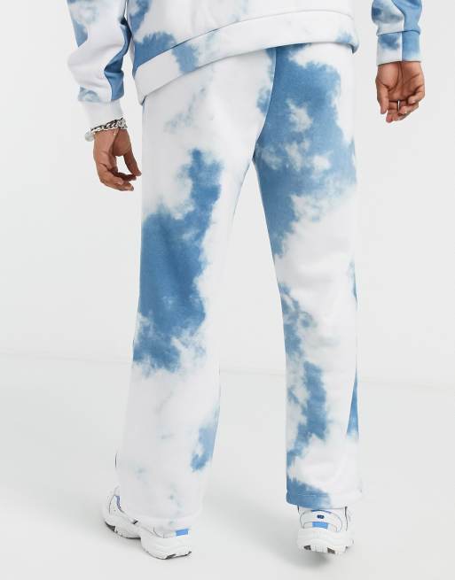 Jaded London joggers with cloud print in blue