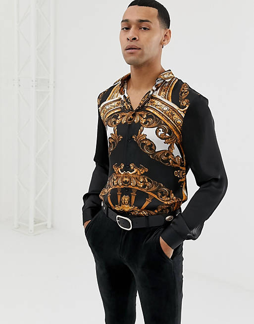 Jaded London long sleeve shirt in baroque shirt | ASOS