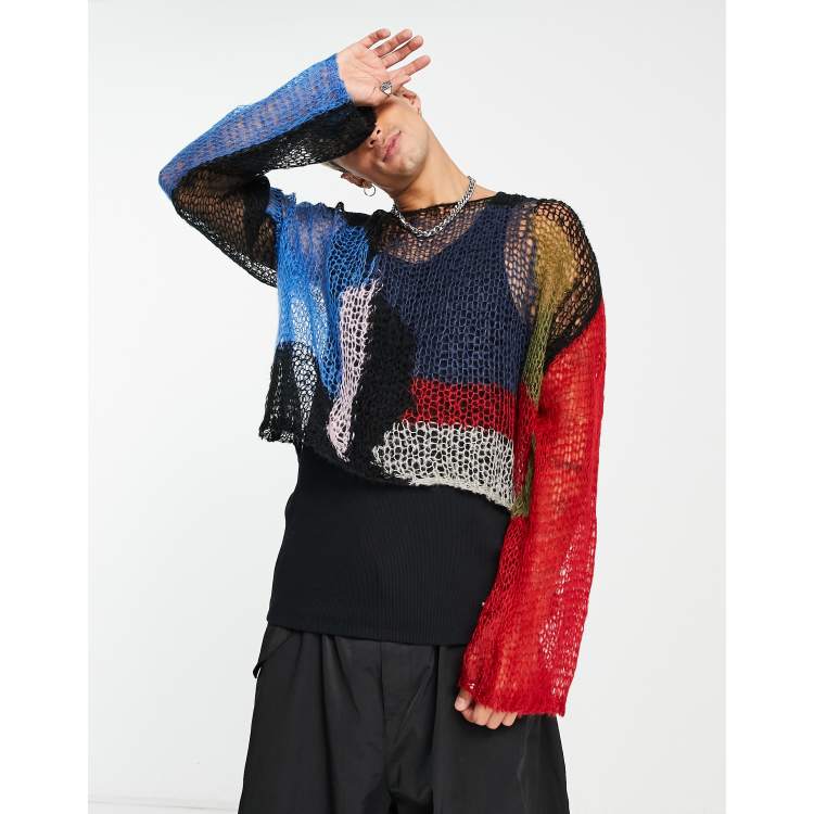 Jaded London loose knit abstract jumper in multi | ASOS