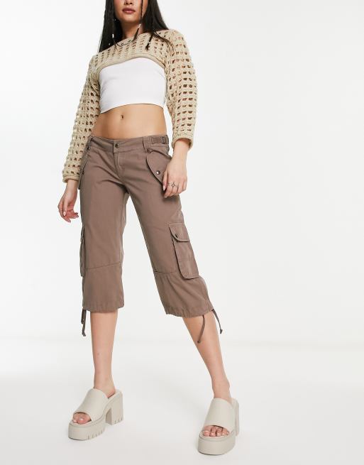 Jaded London low rise cargo shorts in taupe