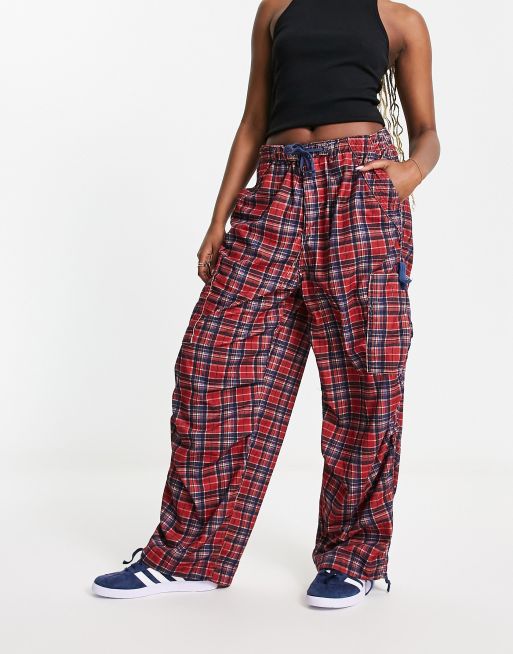 Jaded London low rise cargo trousers in tartan | ASOS