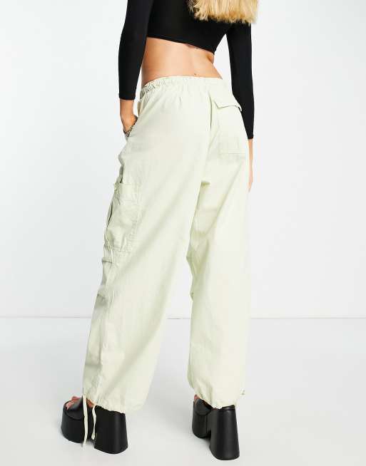 ASOS DESIGN Oversized Cropped Cargo Pants With Rip And Repair Details In  Sand - ShopStyle