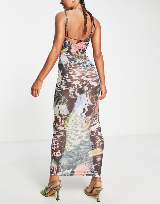 Jaded London mesh beach summer dress in butterfly print , 4 of 4