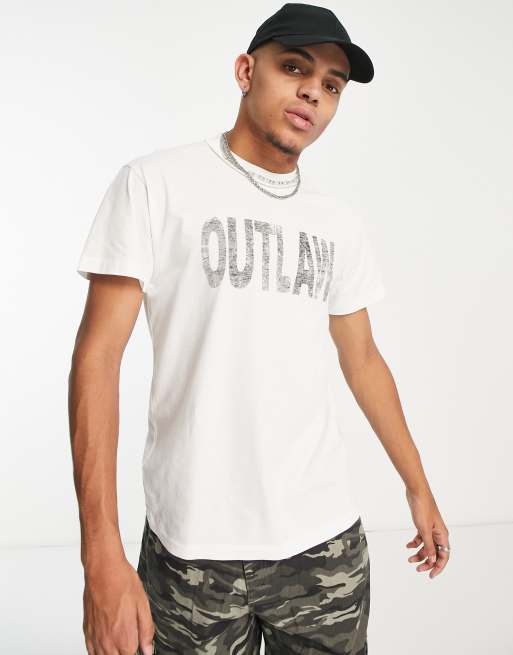 Jaded London – Oversize-T-Shirt in Weiß mit „Outlaw“-Print