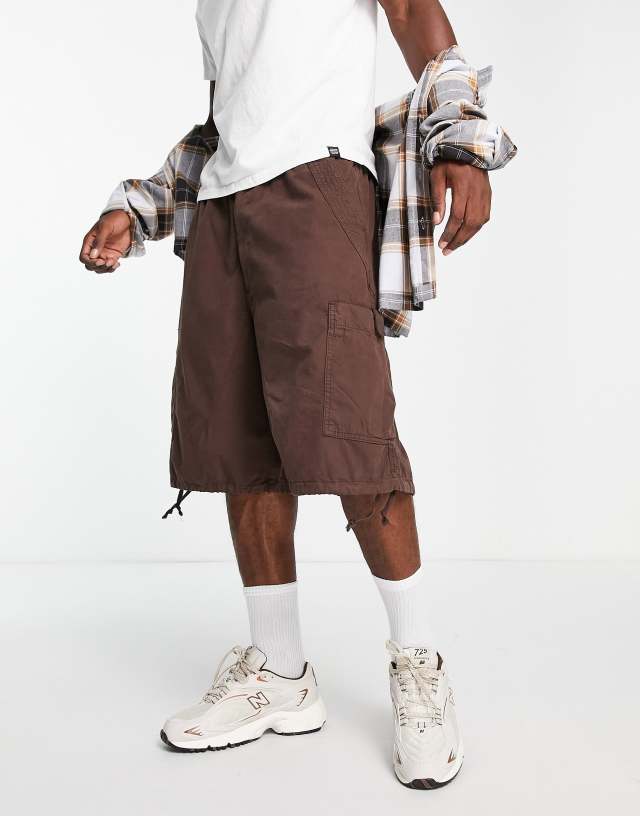 Jaded London oversized cargo shorts in brown