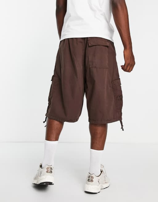 Jaded London oversized cargo shorts in brown