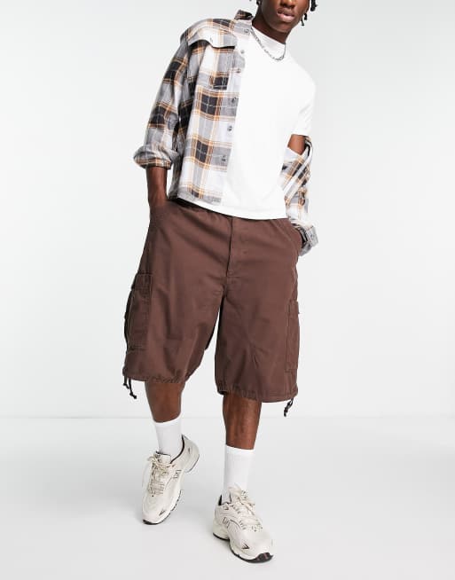 Jaded London oversized cargo shorts in brown