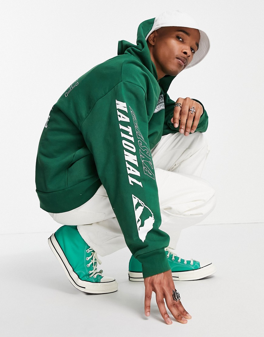 Jaded London oversized hoodie in green with alaska print