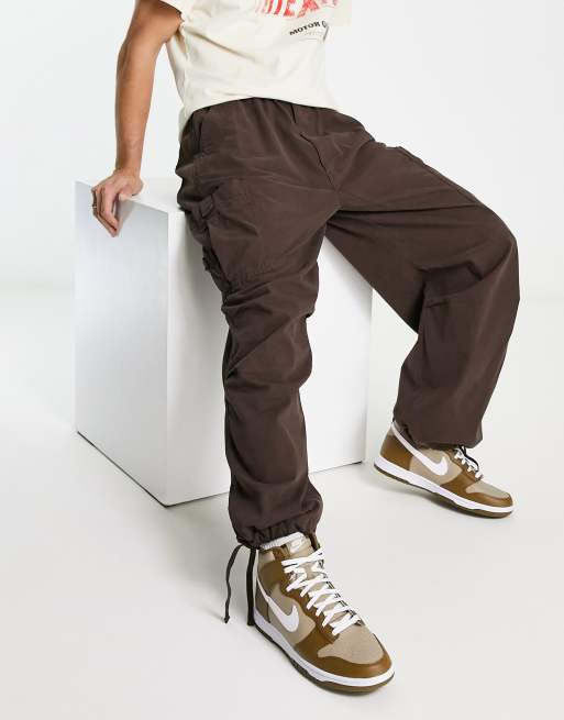 Jaded London oversized military cargo pants in brown, 4 of 4