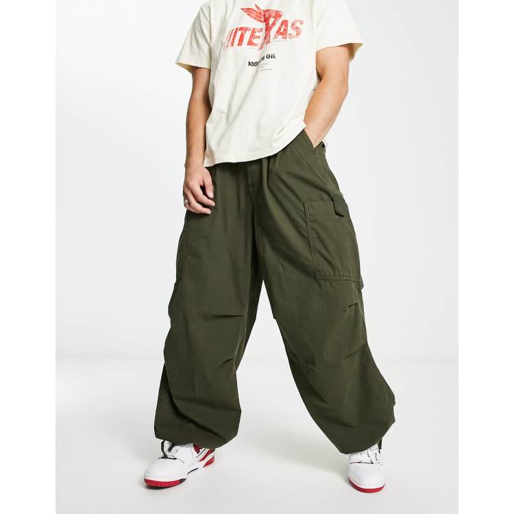 Jaded London oversized military cargo pants in khaki