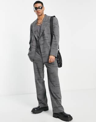 ジャケット・アウター jaded london Grey Goliath Blazer 38 Jaded London oversized suit jacket in grey with all over
