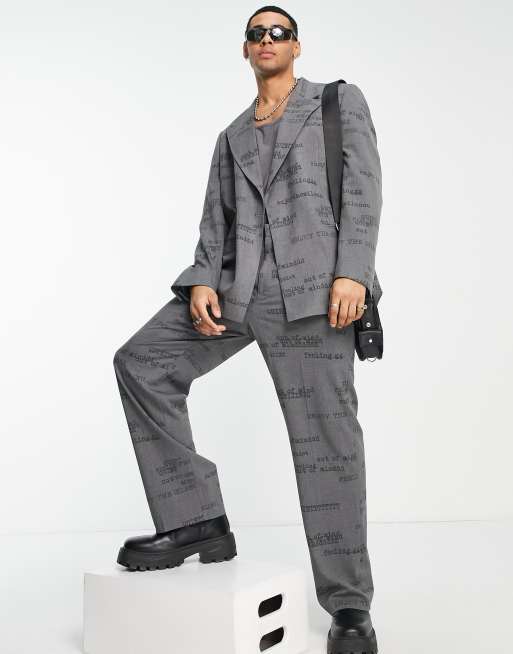 jaded london グレー テーラードジャケット Jaded London oversized