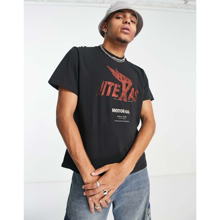 Jaded London oversized t-shirt in black with texas print | ASOS