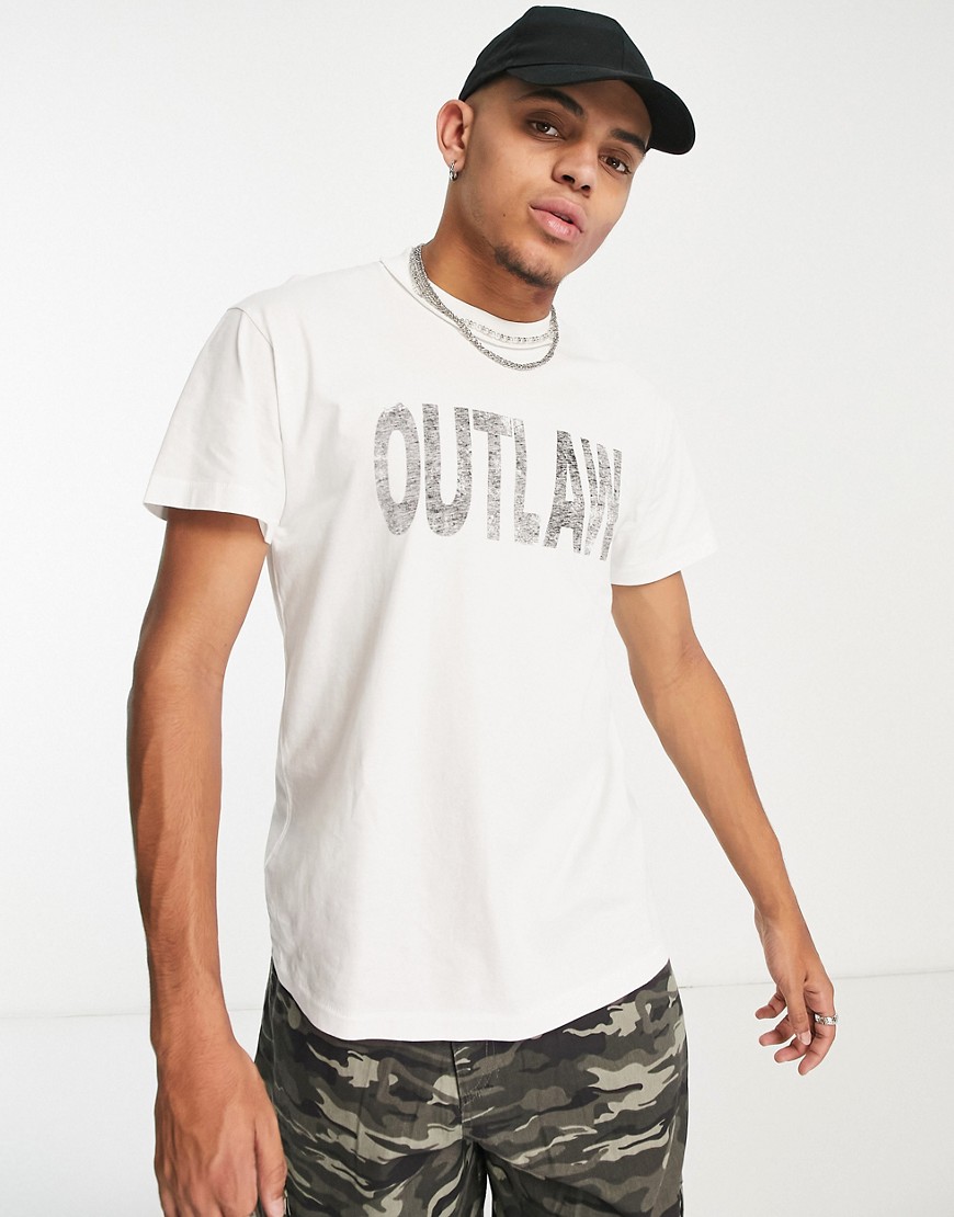 oversized T-shirt in white with Outlaw print