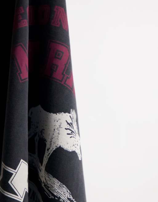 Jaded London - Oversized T-shirt med print med elg i brun, 3 af 4