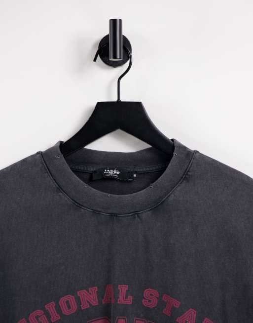 Jaded London - Oversized T-shirt med print med elg i brun, 4 af 4