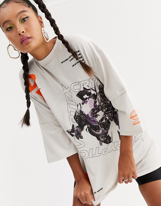 Jaded London oversized t-shirt with dystopia graphic