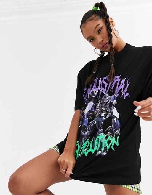 Jaded London oversized t-shirt with grunge robot graphic