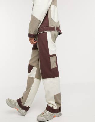 Y2K Patchwork Pants - Brown / S