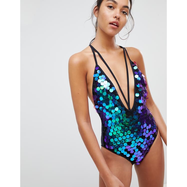 Sequin swimsuit one piece online