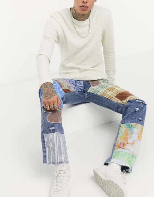 Patchwork hot sale jeans asos