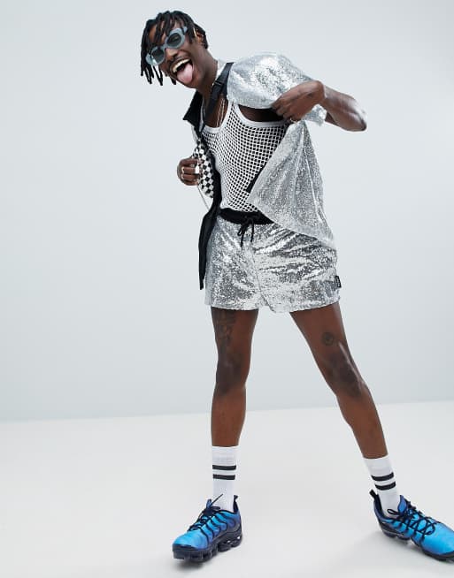 Jaded London Sequin Shorts In Silver | ASOS