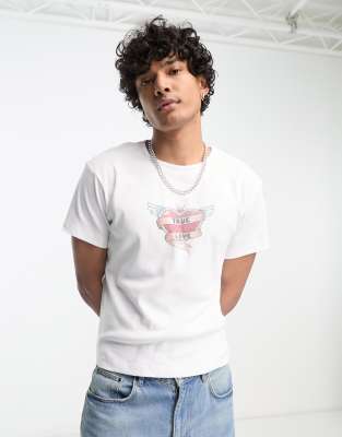 Jaded London Jaded London shrunken 90s tee with love print-Black