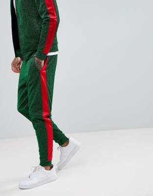 green and red joggers