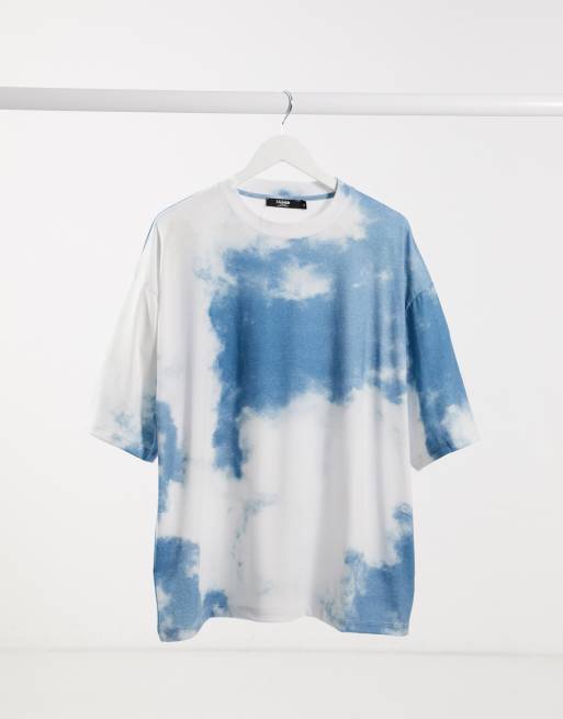 Jaded London T-shirt with cloud print in blue