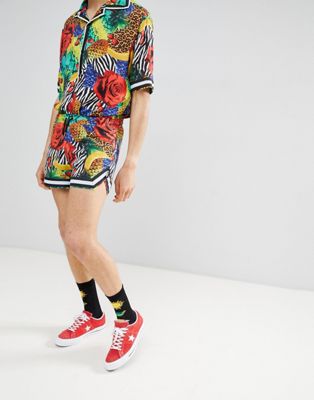 Jaded London – Tropiskt mönstrade shorts-Flerfärgad