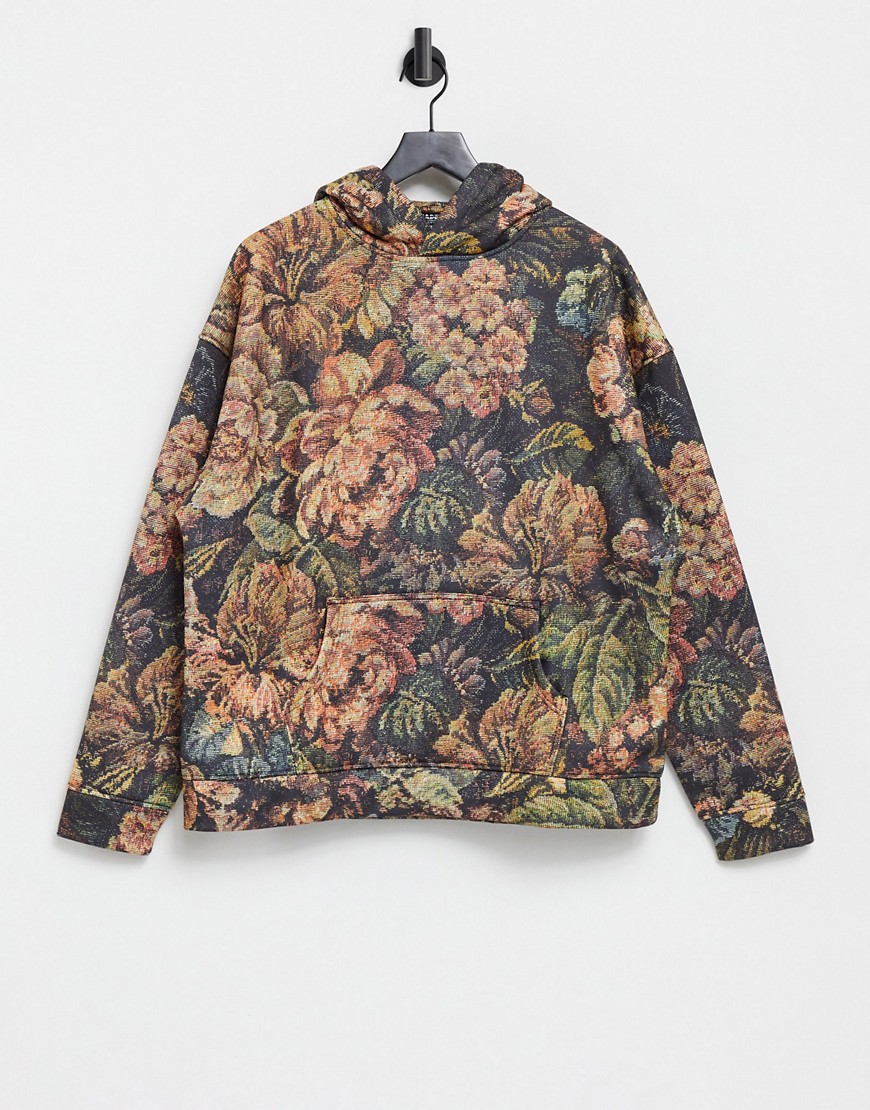 Jaded London vintage floral printed hoodie set-Multi