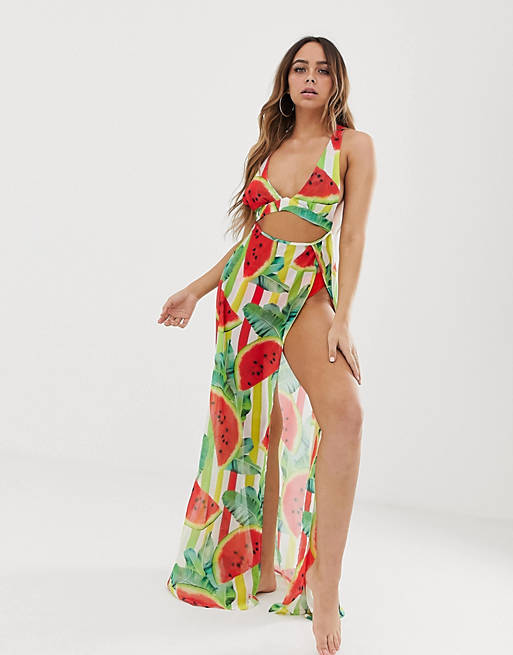 Jaded London watermelon print maxi beach dress