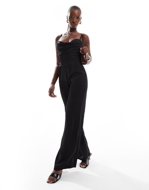 Jaded Rose - Combinaison en satin façon corset - Noir - view 1