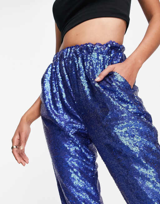 Navy store sequin joggers