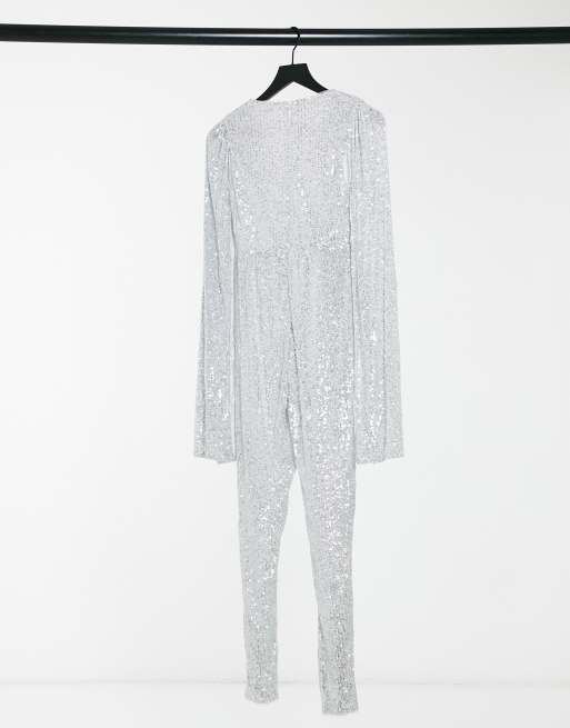 Jaded Rose - Exclusives - Capejumpsuit met lovertjes in zilver, 4 van 4