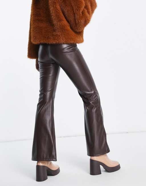 Jaded Rose - Exclusivité - Pantalon ample d'ensemble en PU - Chocolat, 2 de 4