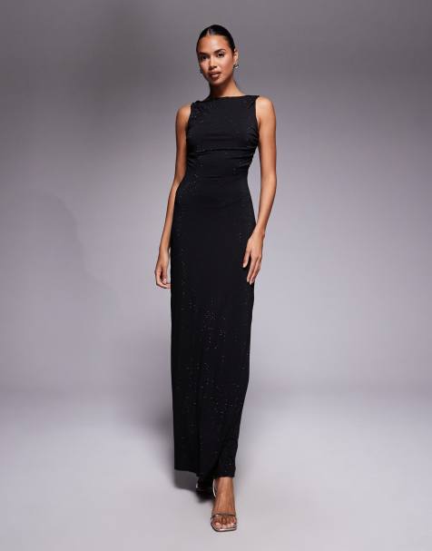 Jaded Rose hotfix maxi dress with open back detail in black - view 1