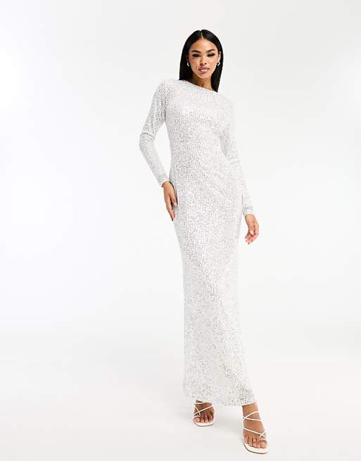 long sleeve glitter maxi dress Black Sequin | Womens | Medium | 100% Polyester | Lulus | Special Occasion | Holiday delicate drop earrings and a simple bracelet provide just enough sparkle without overwhelming Coast Square Neck Velvet Sequin