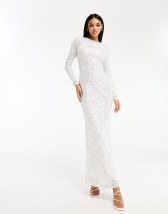 White sequin outlet kimono dress