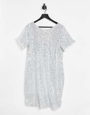 silver t shirt dress