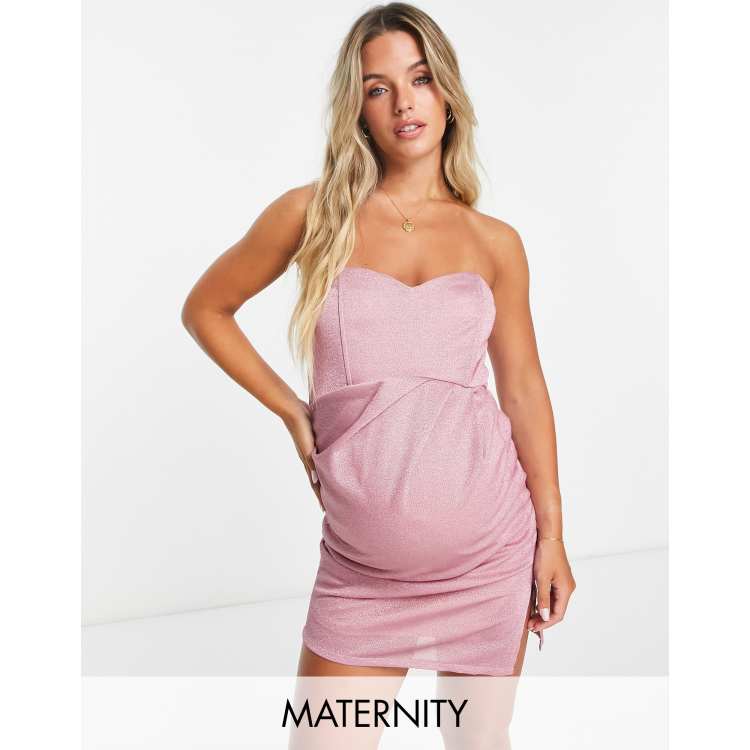 Pink sparkly maternity outlet dress