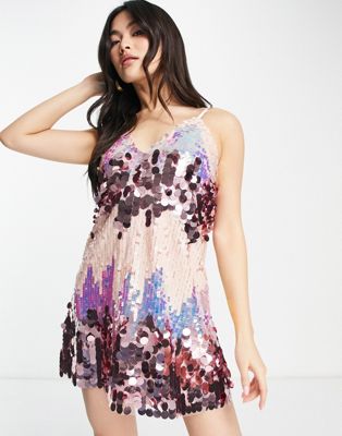Jaded Rose mini cami dress in mixed sequin | ASOS