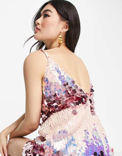 Jaded Rose mini cami dress in mixed sequin