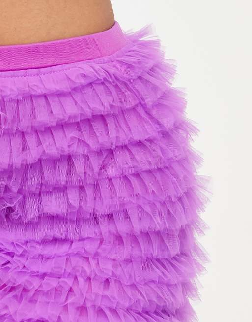 Ruffle mini 2025 skirt purple