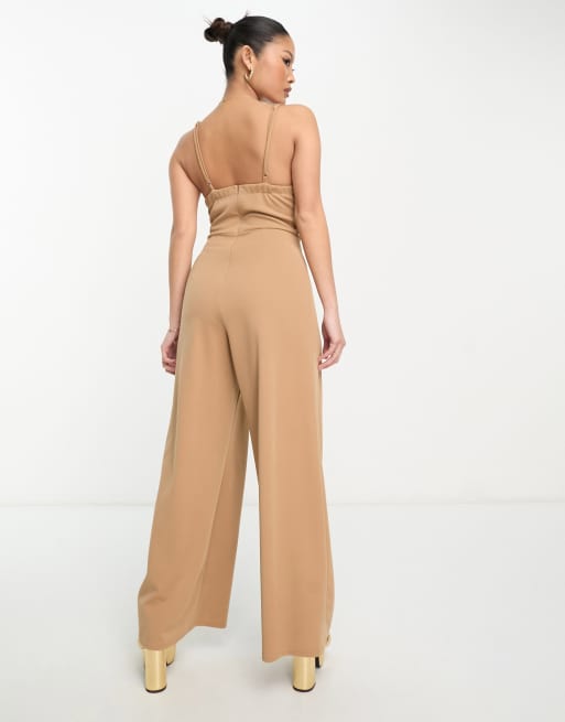 Petite Mocha Contour Rib Seamless Jumpsuit