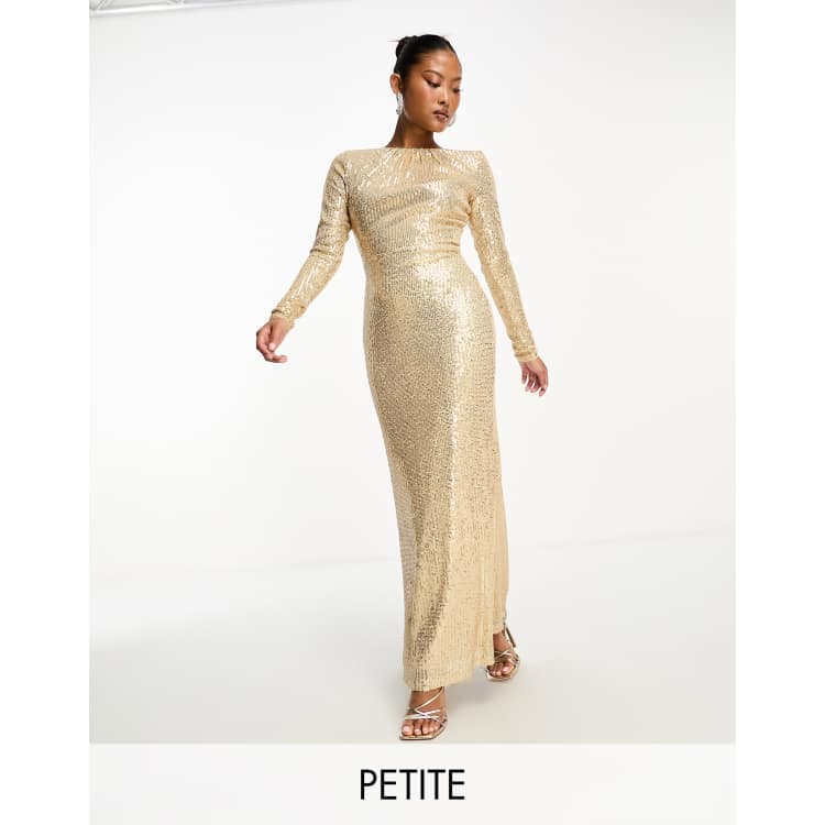 Here to Wow Gold Sequin Maxi Dress