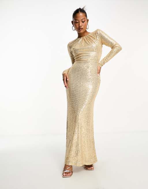 Second Take Sequin Maxi Dress - Rose Gold