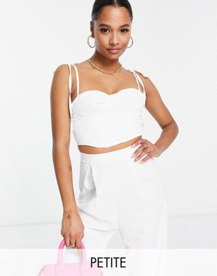 Jaded Rose Petite ruched cup corset top in white co-ord - ASOS Price Checker